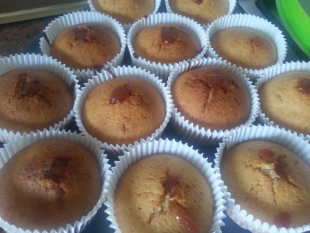 Muffins con mermelada de cereza
